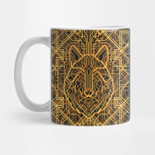 Art Deco Wolf Mug